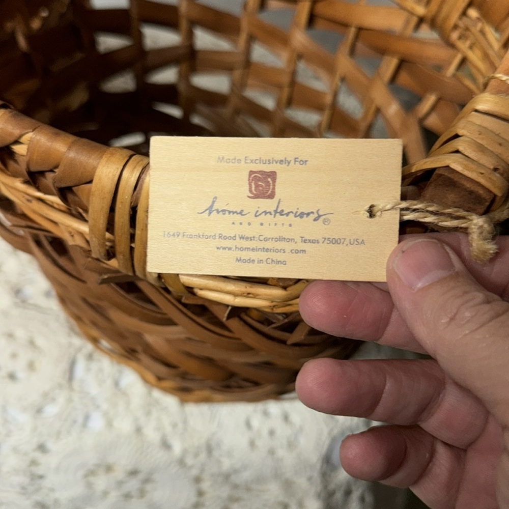 Home‎ Interior HomeCo Woven Basket Set Tag Fishing Basket Vintage Discontinued - Picture 2 of 14